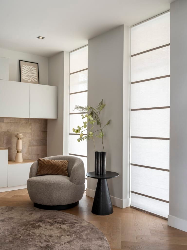 Folds vouwgordijnen met houten baleinen in Amstelveen