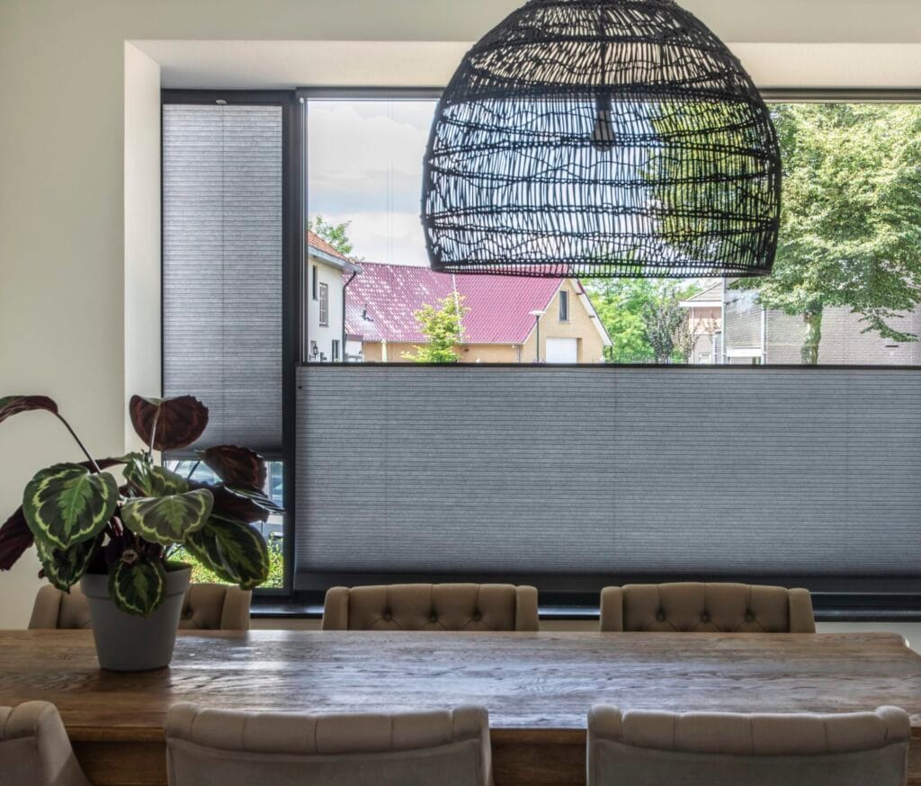 duette shades raamdecoratie voor isolatie in woning Amsterdam